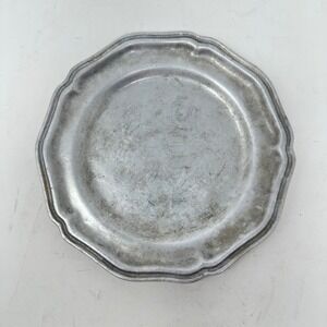 Pewtarex York PA Olde Country Reproductions Scalloped Pewter Plate 8.25 Inch